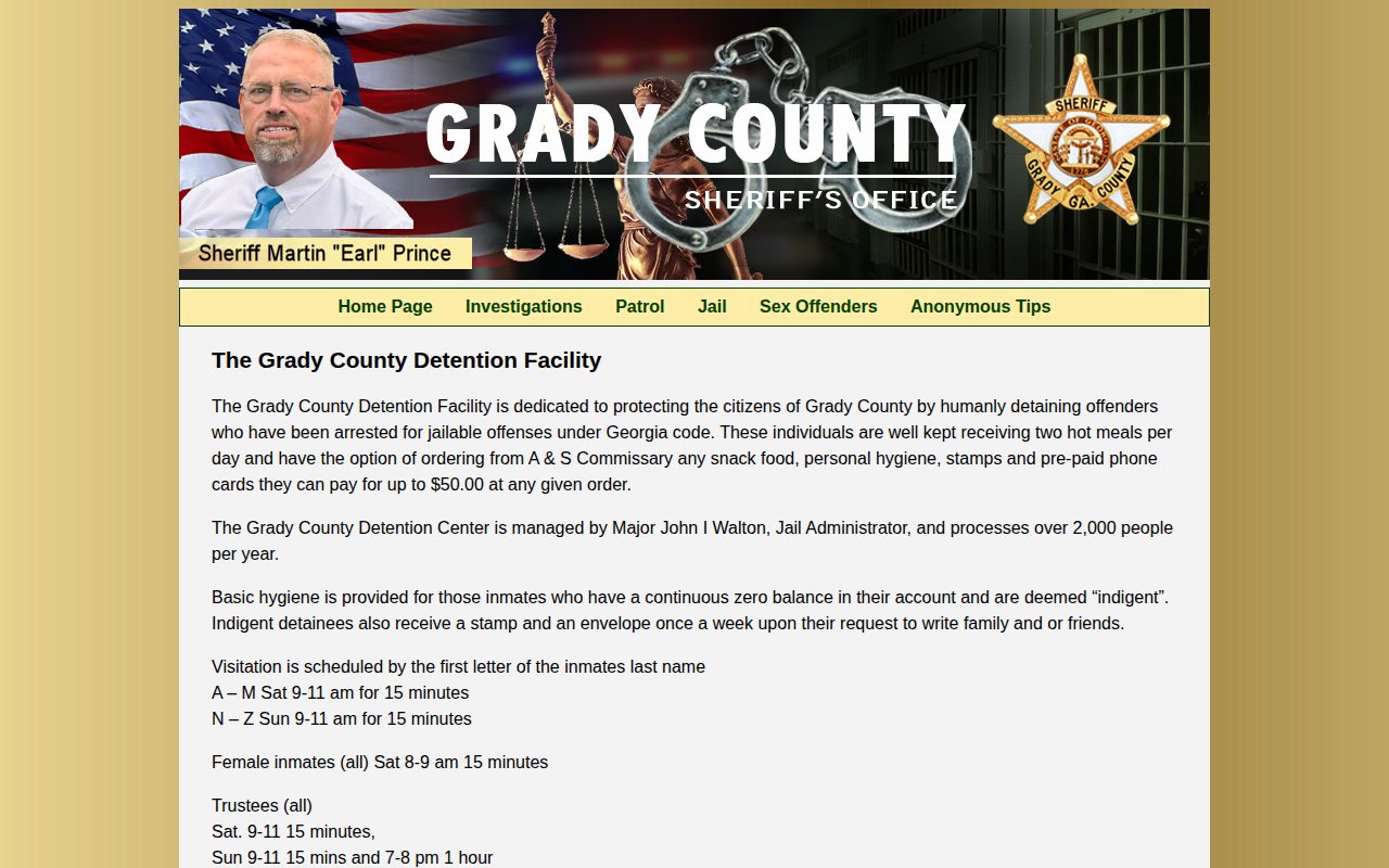 Grady County sheriff jail and bonding information