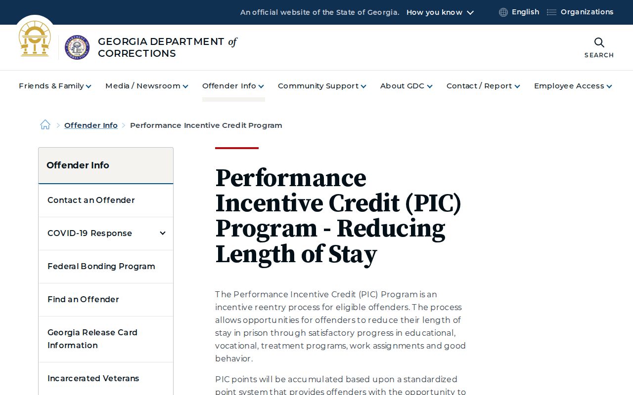 Grady County inmate release date and GDC performance credit information